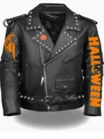 Halloween Party Black Leather Jacket