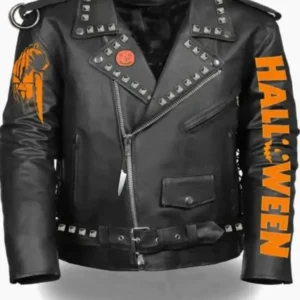 Halloween Party Black Leather Jacket