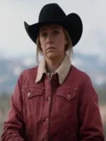 Amy Fleming Heartland Red Shearling Leather Jacket