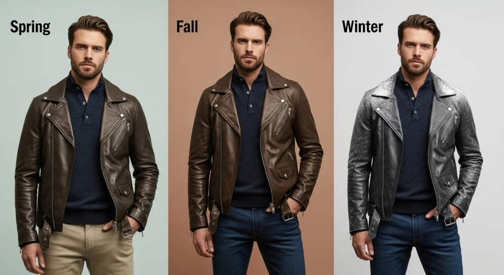 How to Style a Leather Jacket for Men Across Seasons