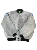Jalen Hurts Eagles Grey Starter Bomber Jacket