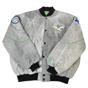 Jalen Hurts Eagles Grey Starter Bomber Jacket