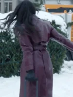 A Merry Little Ex-Mas Jameela Jamil Leather Coat 2025