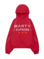 Jayden Daniels Marty Supreme Red Hooded Jacket