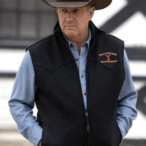 John Dutton Yellowstone Kevin Costner Black Vest