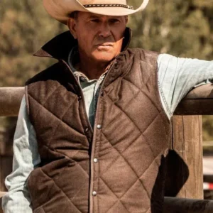 John Dutton Yellowstone Kevin Costner Quilted Vest