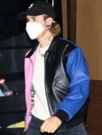 Justin Bieber Tricolor Leather Bomber Jacket
