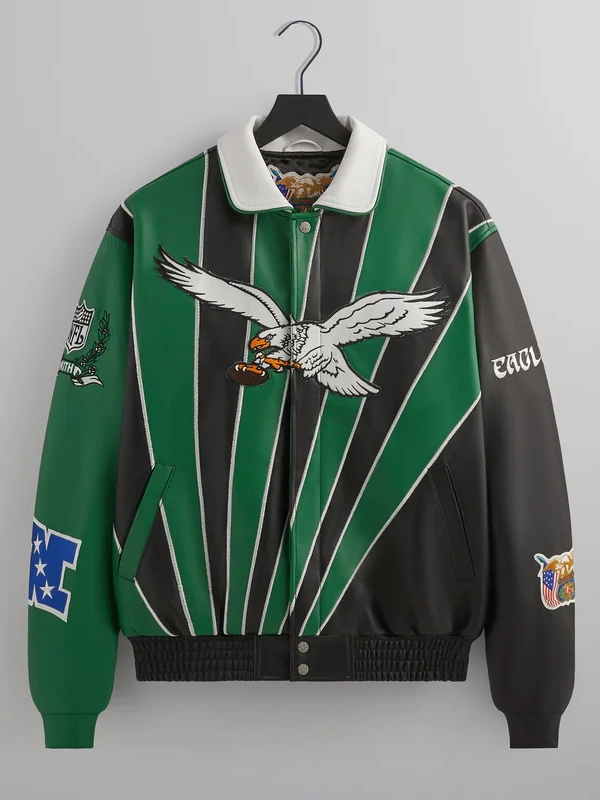Kith x Jeff Hamilton Eagles Leather Varsity Jacket Kith x Jeff Hamilton Eagles Leather Varsity Jacket