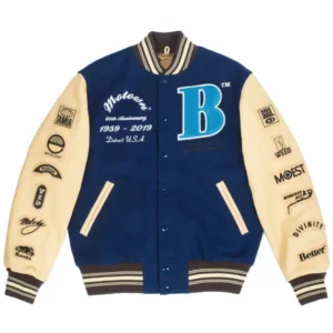 LeBron James Motown 60 Varsity Jacket Blue Beige