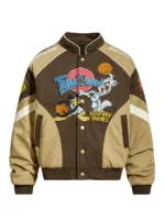 Looney Tunes Vintage Brown Thick Varsity Jacket