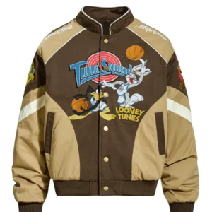 Looney Tunes Vintage Brown Thick Varsity Jacket