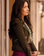 Paniz Zade Luckless In Love Green Leather Jacket