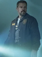 Matt Damon The Rip 2026 Brown Police Jacket - Image 2