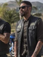 Angel Reyes Mayans MC Black Leather Biker Vest