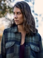 Lauren Cohan Walking Dead Checkered Jacket