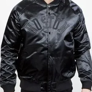 Boston Celtics Black Tonal Bomber Jacket