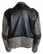 Men's Punk Studded Black Biker Leather Jacket