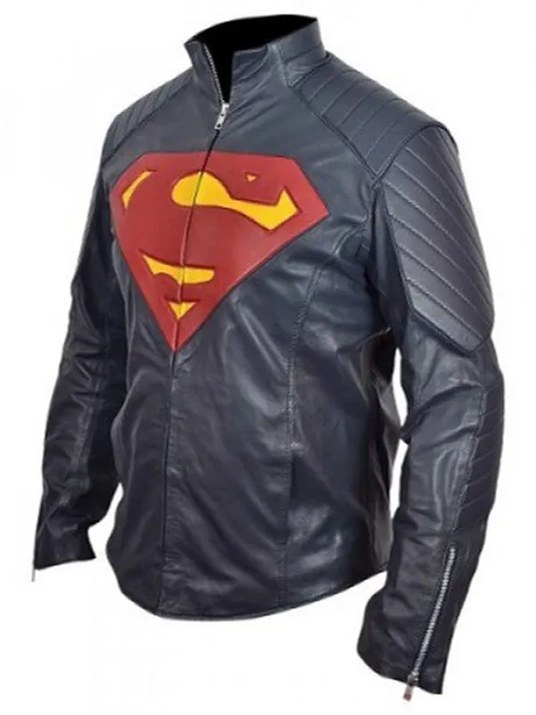 Superman Blue Leather Jacket Superman Blue Leather Jacket