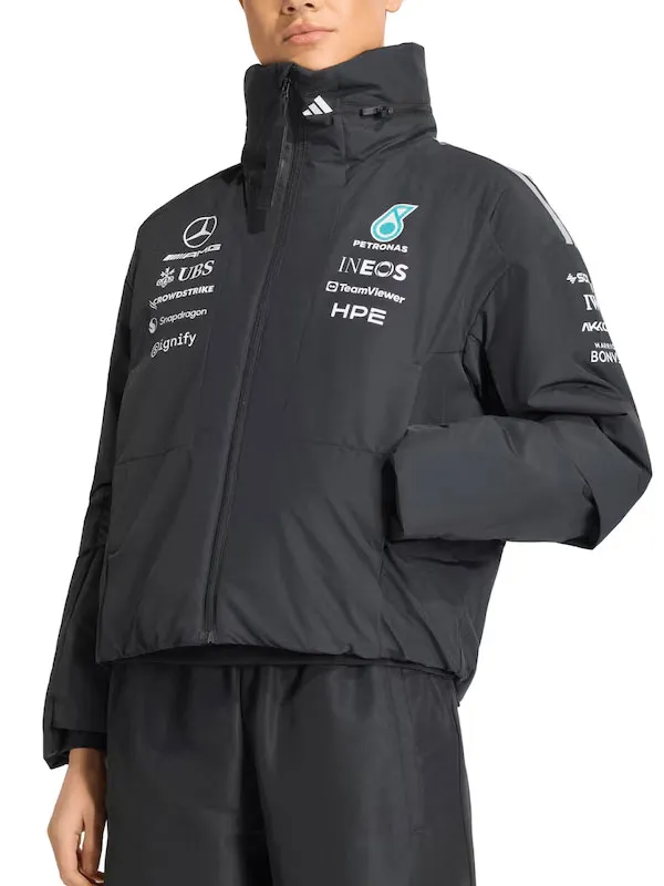 Mercedes AMG Petronas F1 Team Black Cropped Jacket Mercedes AMG Petronas F1 Team Black Cropped Jacket