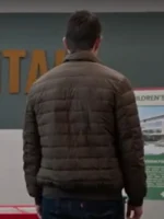 Robert Buckley Ted Cooper Brown Puffer Jacket 2025 - Image 2