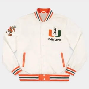 Miami Hurricanes Football Bomber Varsity Jacket