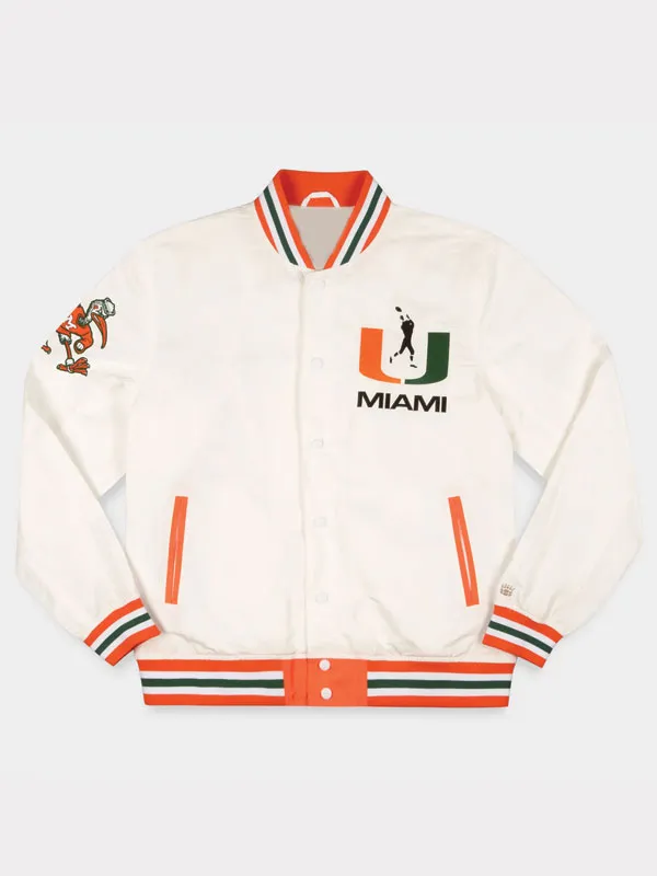 Miami Hurricanes Football Bomber Varsity Jacket Miami Hurricanes Football Bomber Varsity Jacket