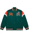 Miami Hurricanes Green Satin Jacket