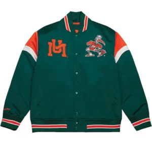Miami Hurricanes Green Satin Jacket