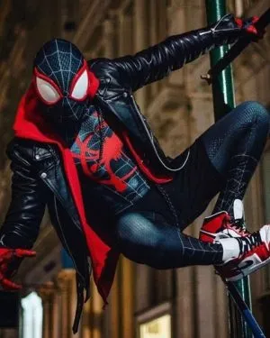 Spider-Man Across The Spider-Verse Black Leather Jacket Spider-Man Across The Spider-Verse Black Leather Jacket