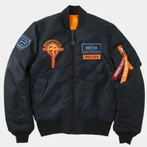 Hathaway Noa Gundam Blue MA-1 Bomber Jacket