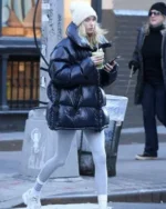 Elsa Hosk Street Style Oversized Puffer Jacket