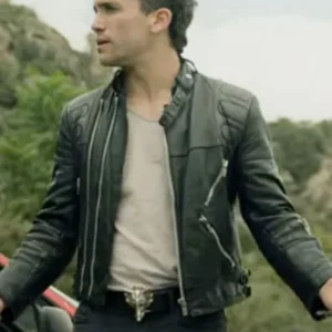 Jaime Lorente Money Heist Season 4 Black Leather Jacket