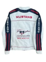 Mustang Mexico Vintage White Racing Leather Jacket