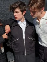 Shop the Ashby Gentry black cotton jacket from My Life with the Walter Boys 2025. Premium cotton fabric, zip closure, and timeless everyday style.