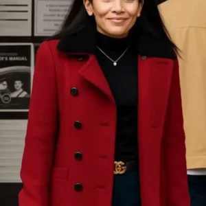 Jackie Howard Red Wool Coat 2025