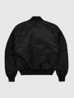 NASA MA-1 VF Black Satin Bomber Jacket