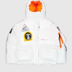 NASA Artemis White Winter Puffer Jacket