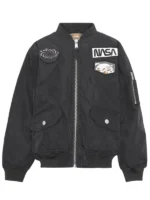NASA Heath Black Flight Bomber Jacket