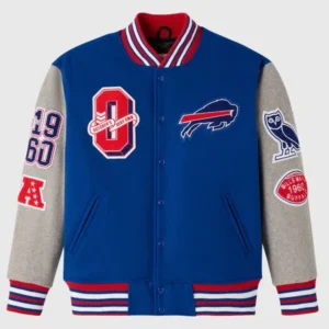 Buffalo Bills Blue & Grey Varsity Jacket 2025 NFL