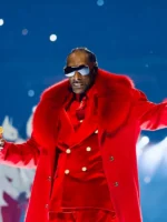 Snoop Dogg NFL Christmas Day Red Fur Trench Coat