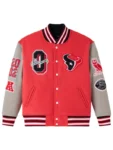 NFL Houston Texans Red Wool Varsity Jacket