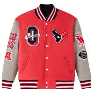 NFL Houston Texans Red Wool Varsity Jacket