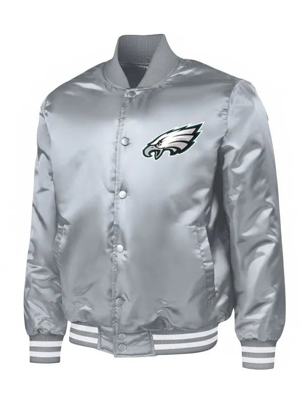 Philadelphia Eagles Adaptive Grey Varsity Jacket Philadelphia Eagles Adaptive Grey Varsity Jacket