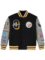 NFL Pittsburgh Steelers Black Wool Varsity Jacket