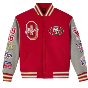 NFL San Francisco 49ers Red Wool Varsity Jacket