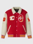 Calgary Flames 2025 Red Wool Varsity Jacket