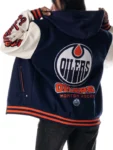 Edmonton Oilers Blue Varsity Coach’s Jacket