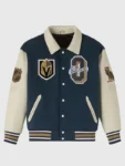 Edmonton Oilers Navy Blue Wool Varsity Jacket