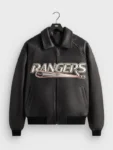 NHL New York Rangers Black Leather Jacket
