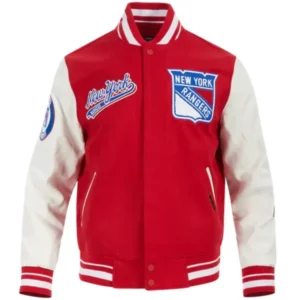 NHL New York Rangers Blue Wool Varsity Jacket 2025